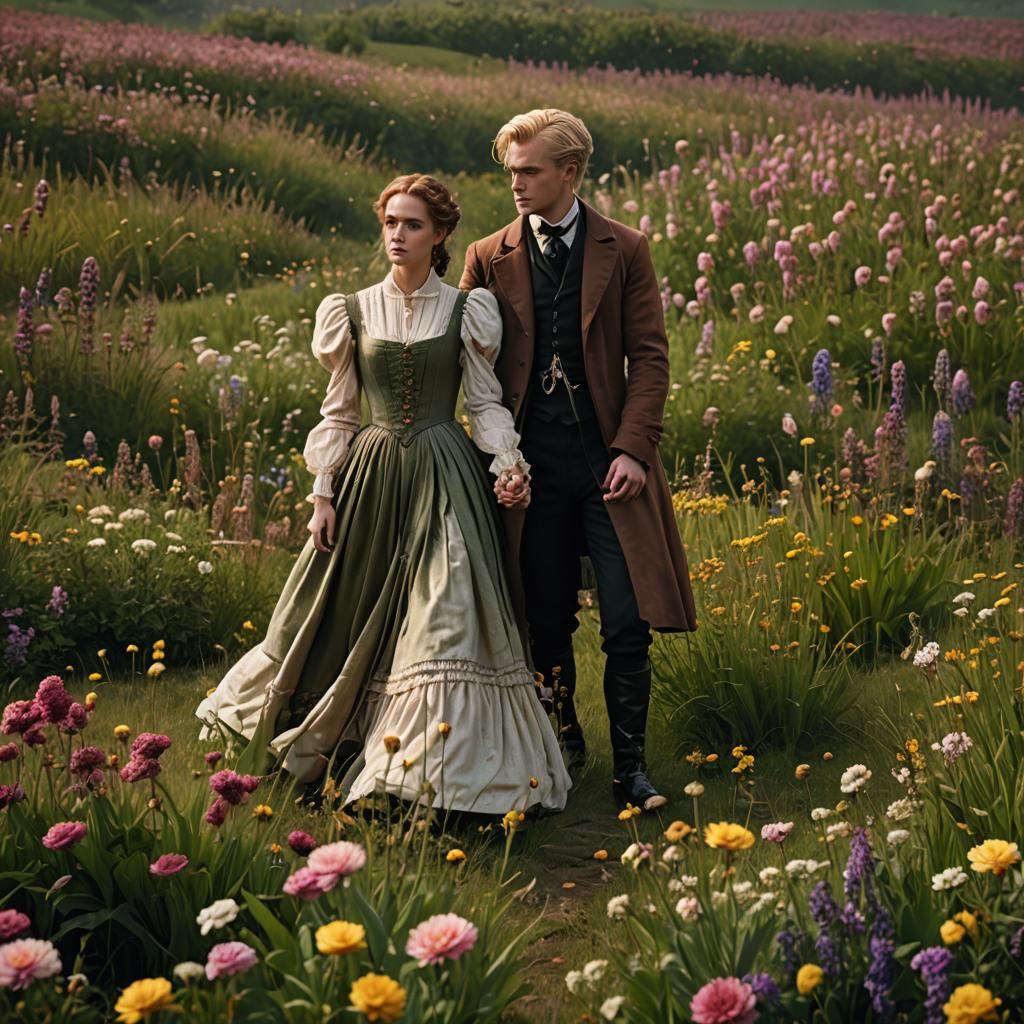 Hermione and Draco in Regency Era Clothing