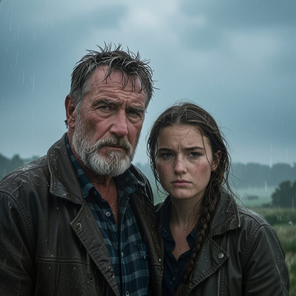 Resilient Father and Daughter in Life's Storms