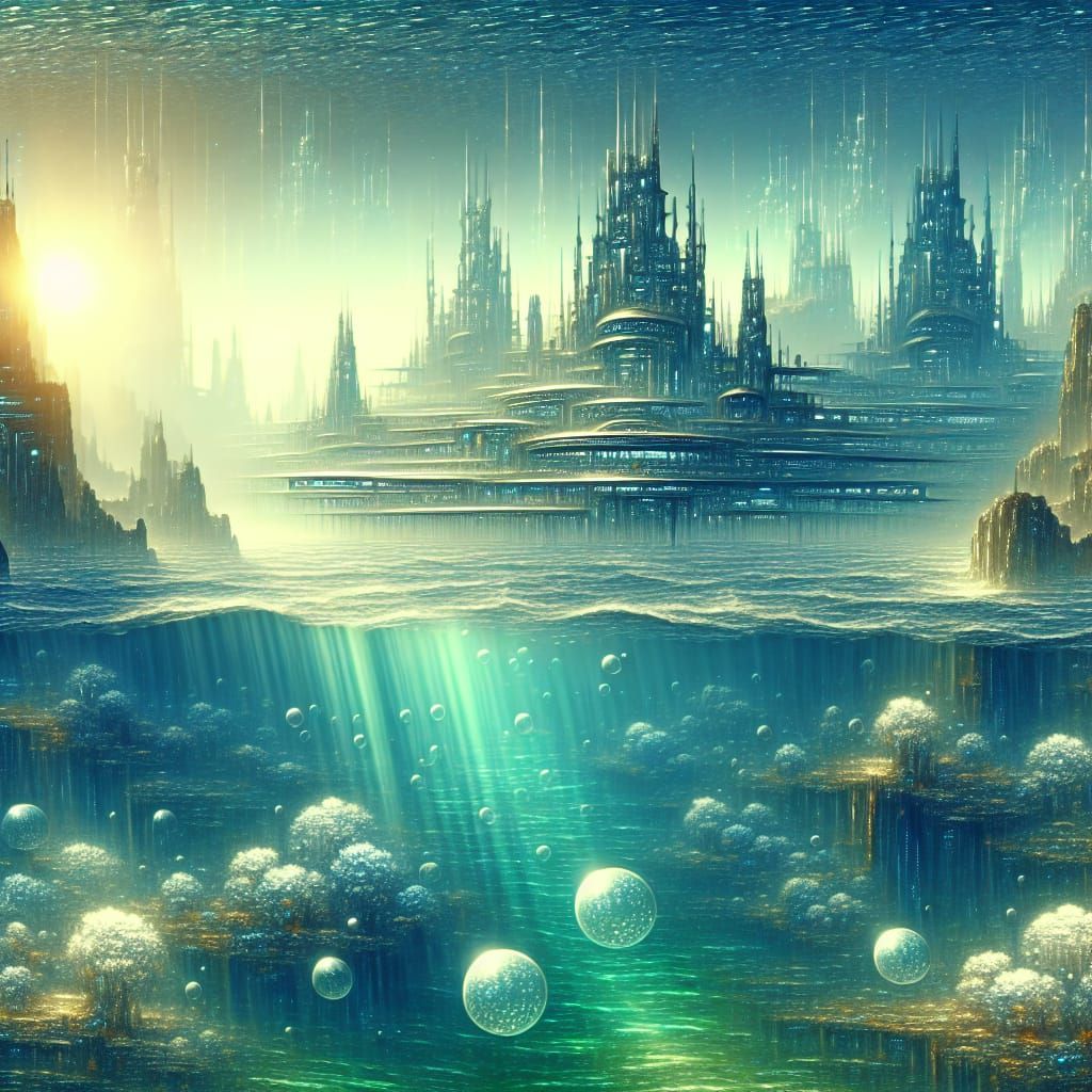 Futuristic Undersea City on Alien World