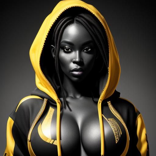 Striking B/W Sketch of a Red-Haired African Woman