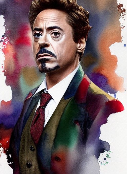 Sherlock Holmes Watercolor Portrait in 8K