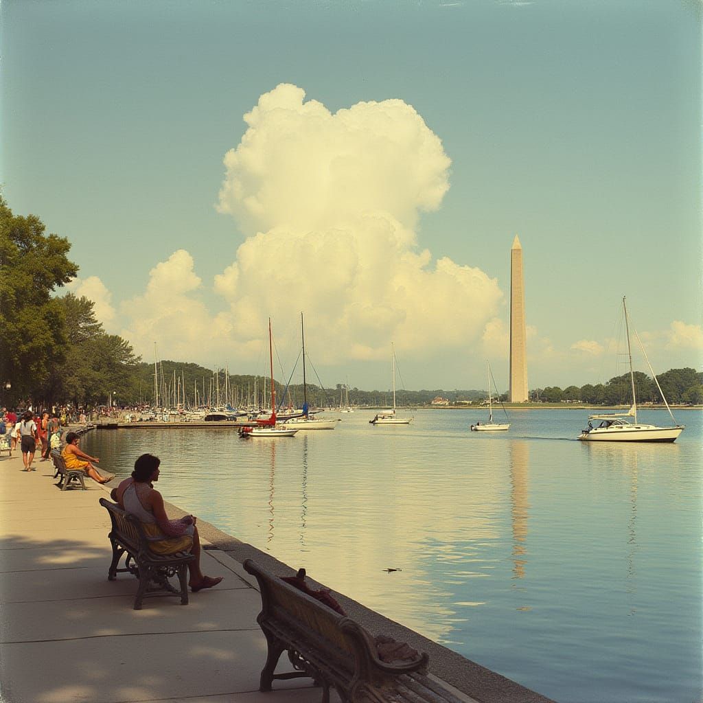 Washington, D.C. Marina Scene in Golden Afternoon Light