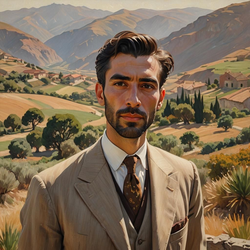 Classic Portrait of Chilean Man in 1930s Style