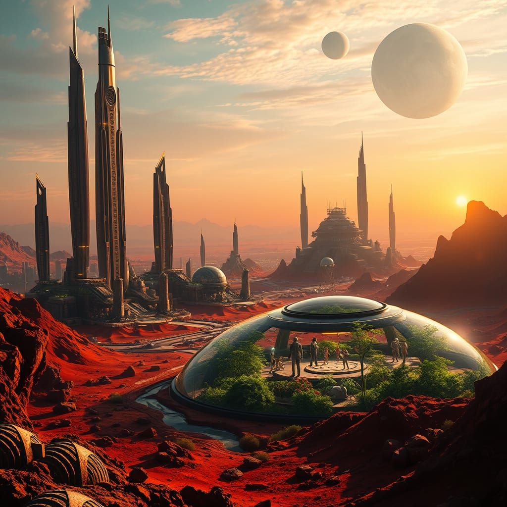 Alien Metropolis at Sunset