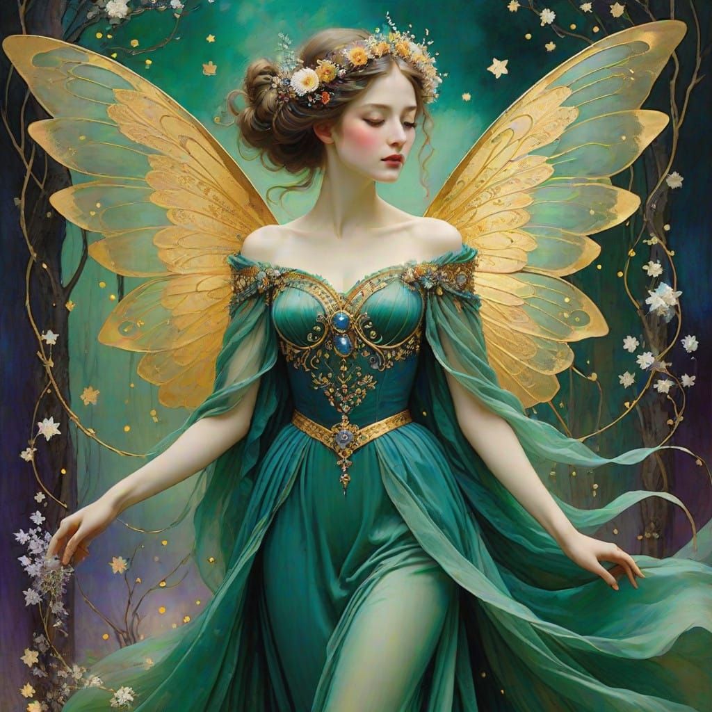 Enchanted Christmas Fairy in a Whimsical Winter Wonderland