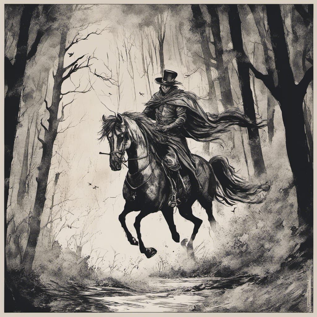 Mysterious Horseman in the Woods