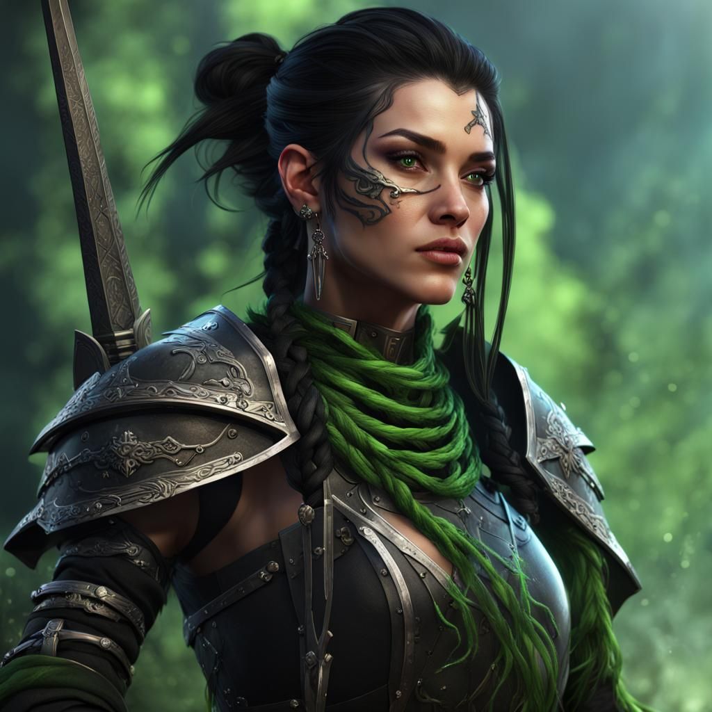 D&D Fighter with Magic Sword: Fantasy Concept Art