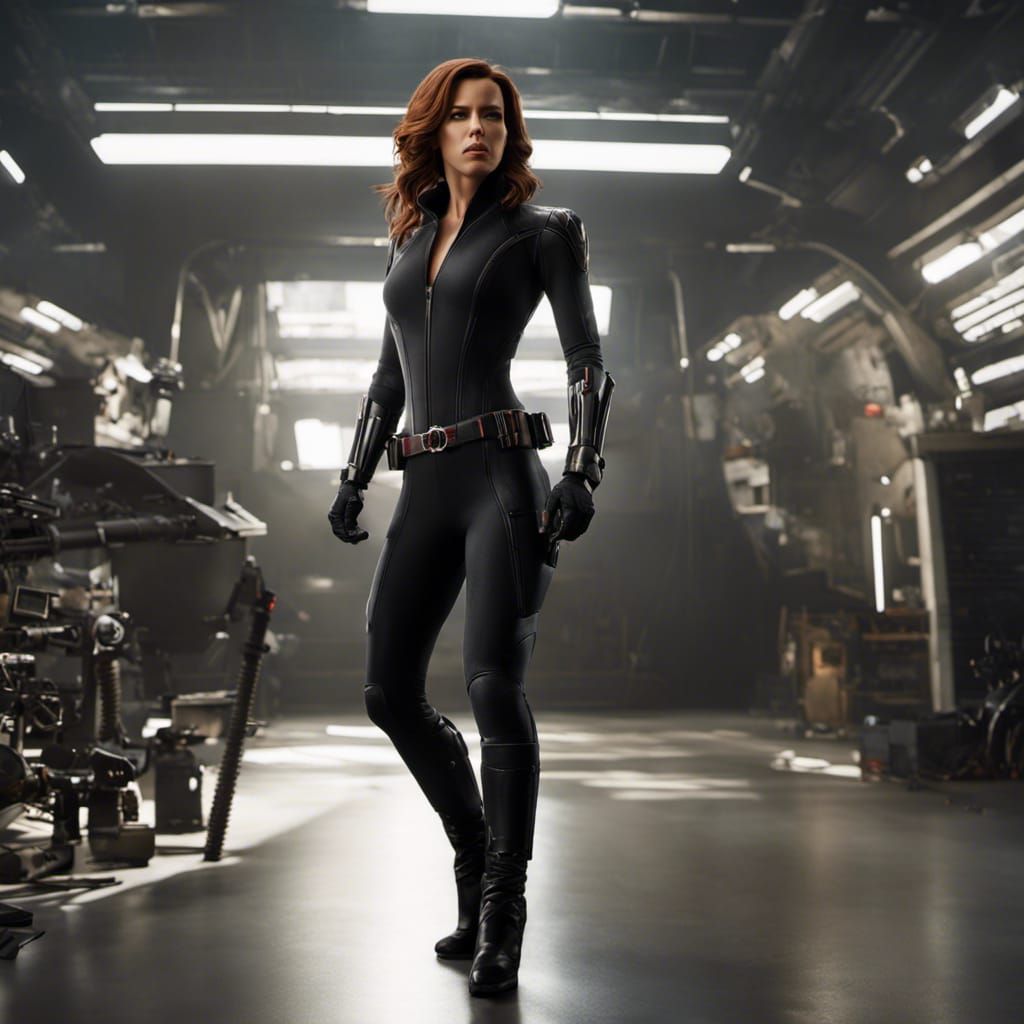 Kate Beckinsale as Black Widow in Photorealistic Style