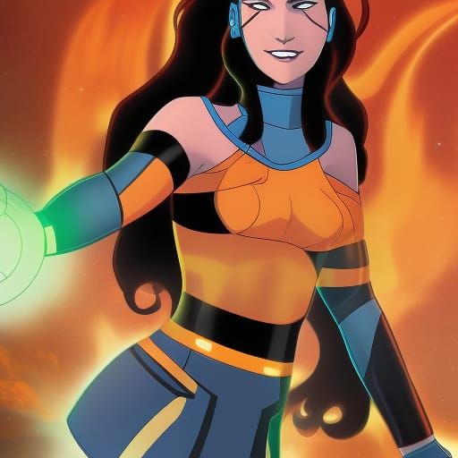 Olivia Rodrigo as Starfire in Hyperrealistic Splash Art