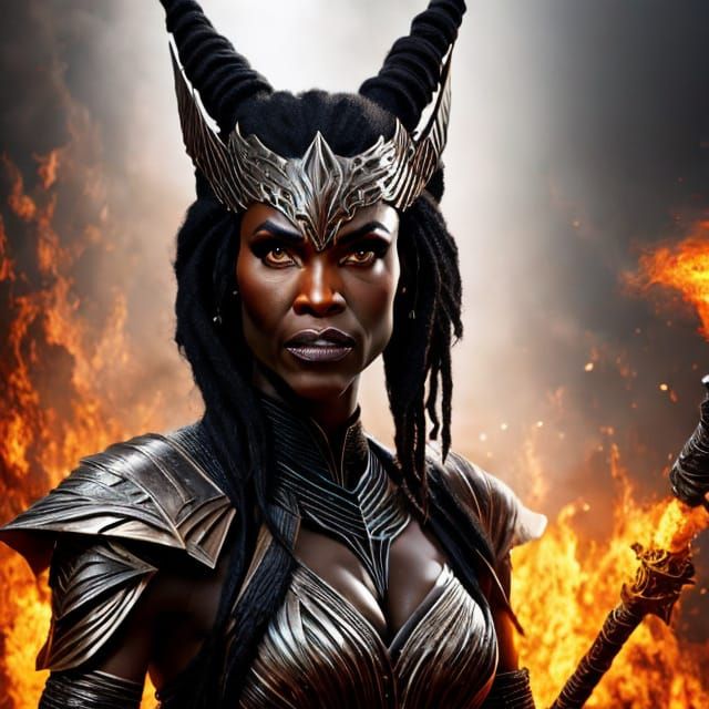Klingon Warrior Woman with Black Skin