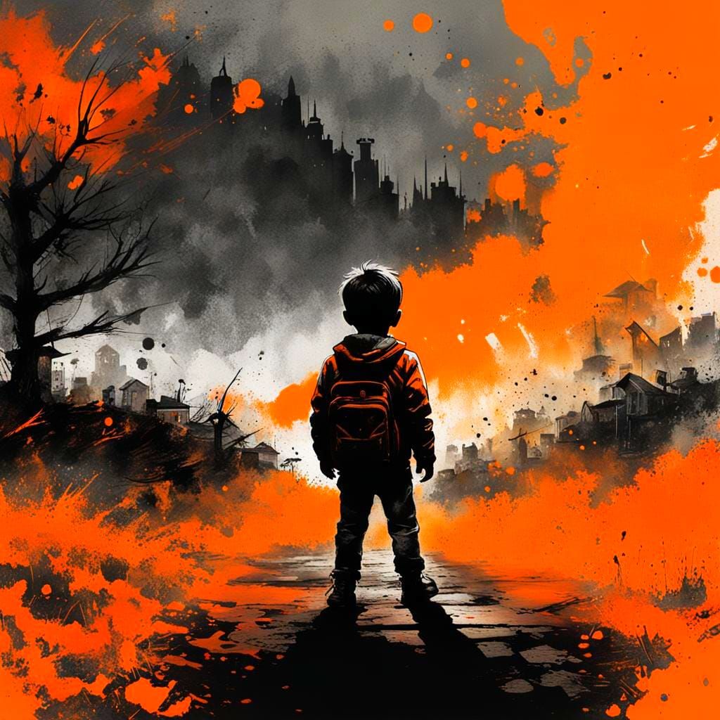 Terrifying Double Exposure Boy: Speedpaint Illustration