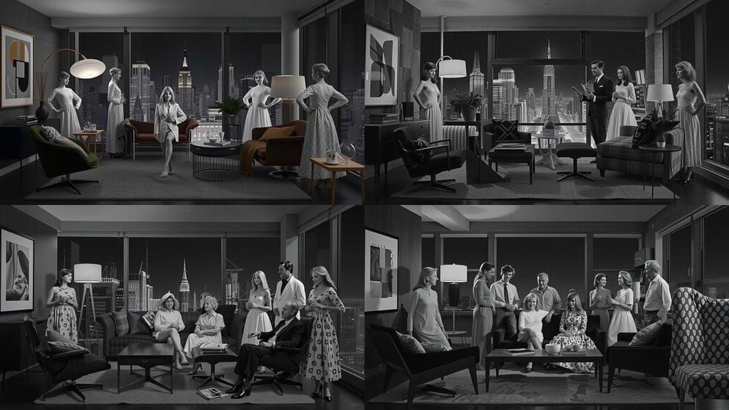 Mid-Century Modern NYC Apartment Living Room 1969