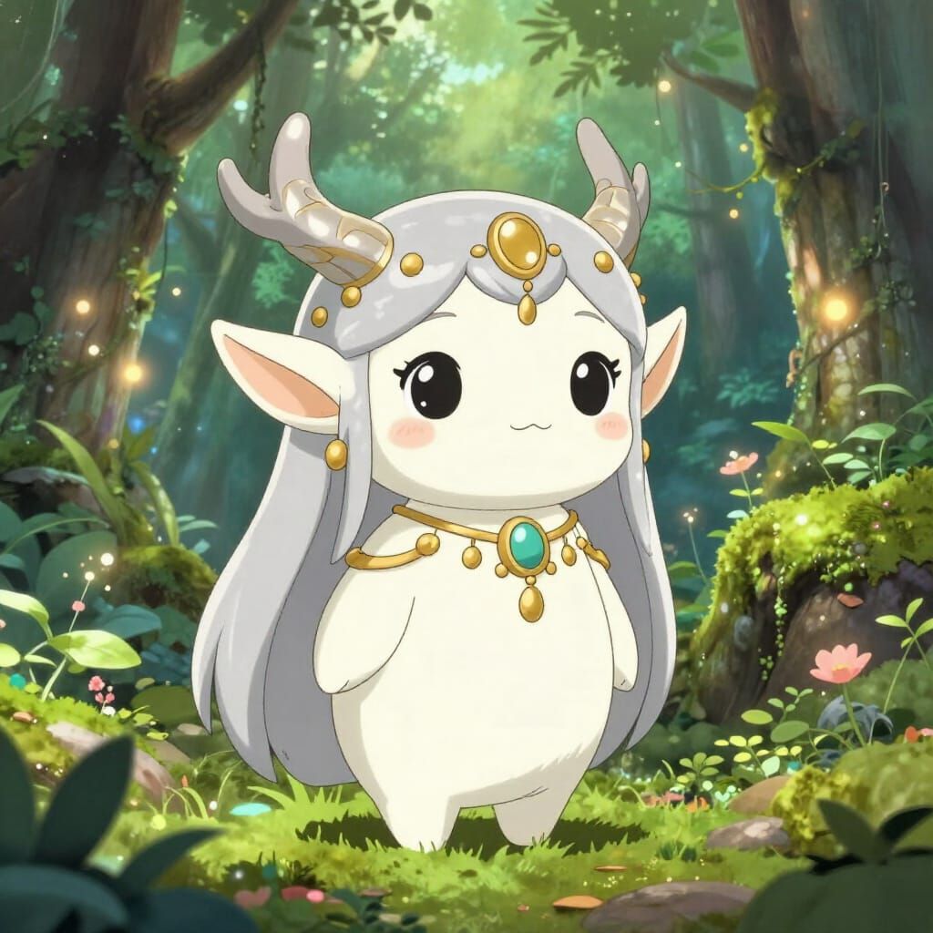 Kawaii Fae in Ancient City, Anime Style