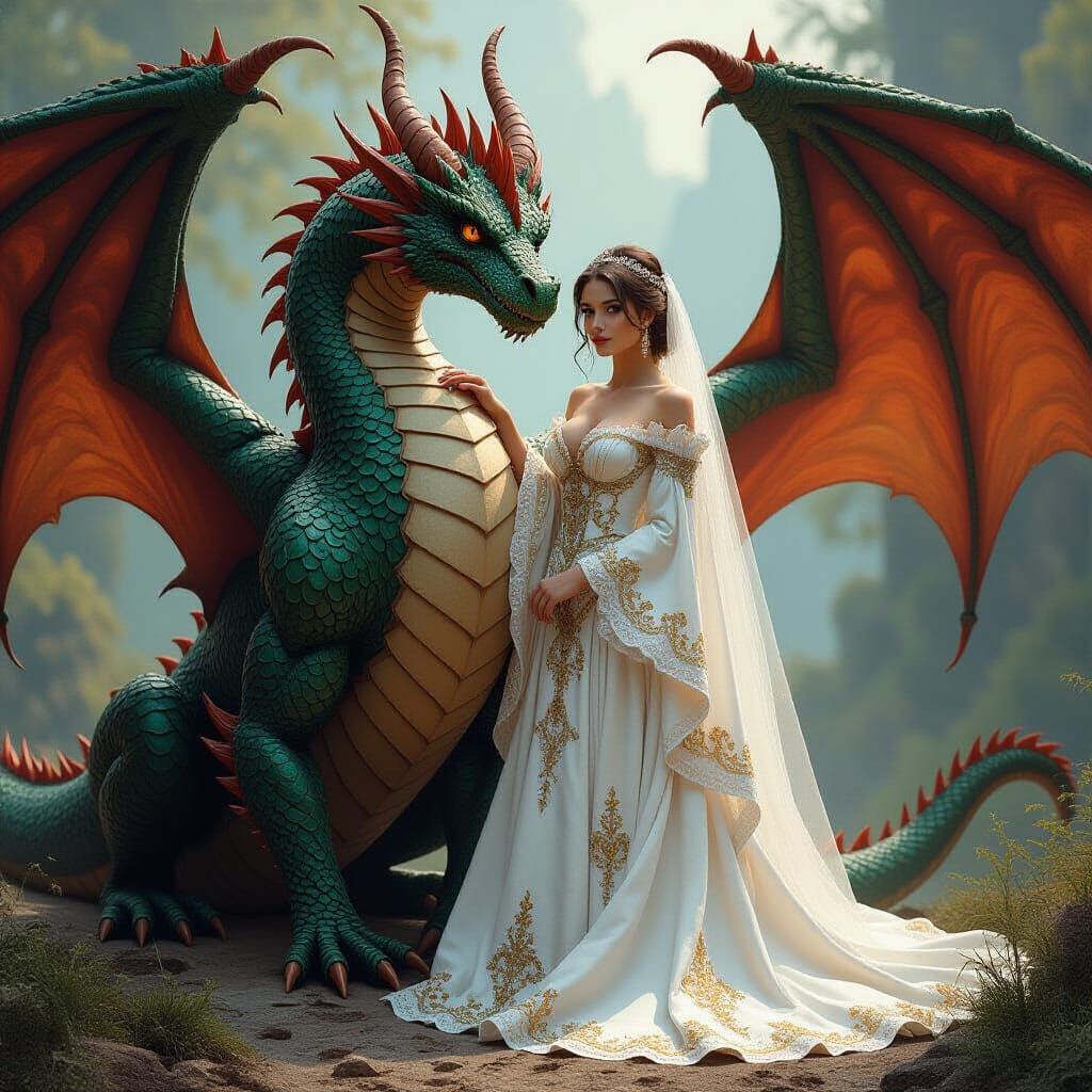 Dragon Bride in Fantasy Art Style