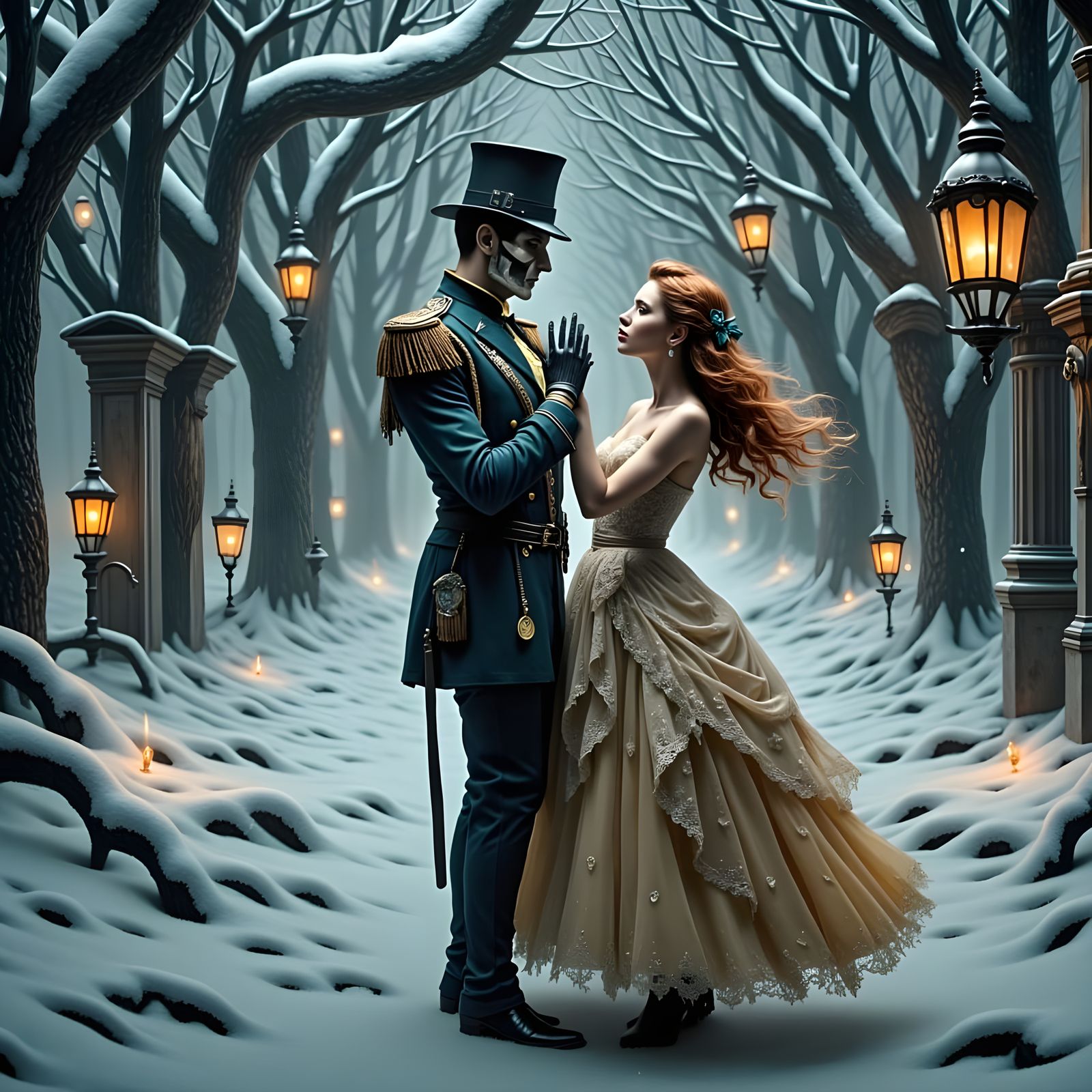 Elegant Gentleman in Tattered Regalia Dances with Enigmatic....