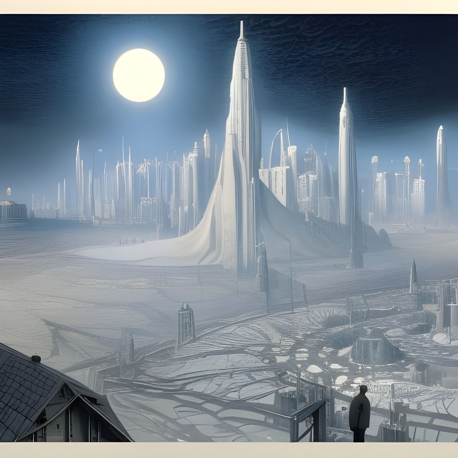 Fantastical White City on Edge of Black Hole
