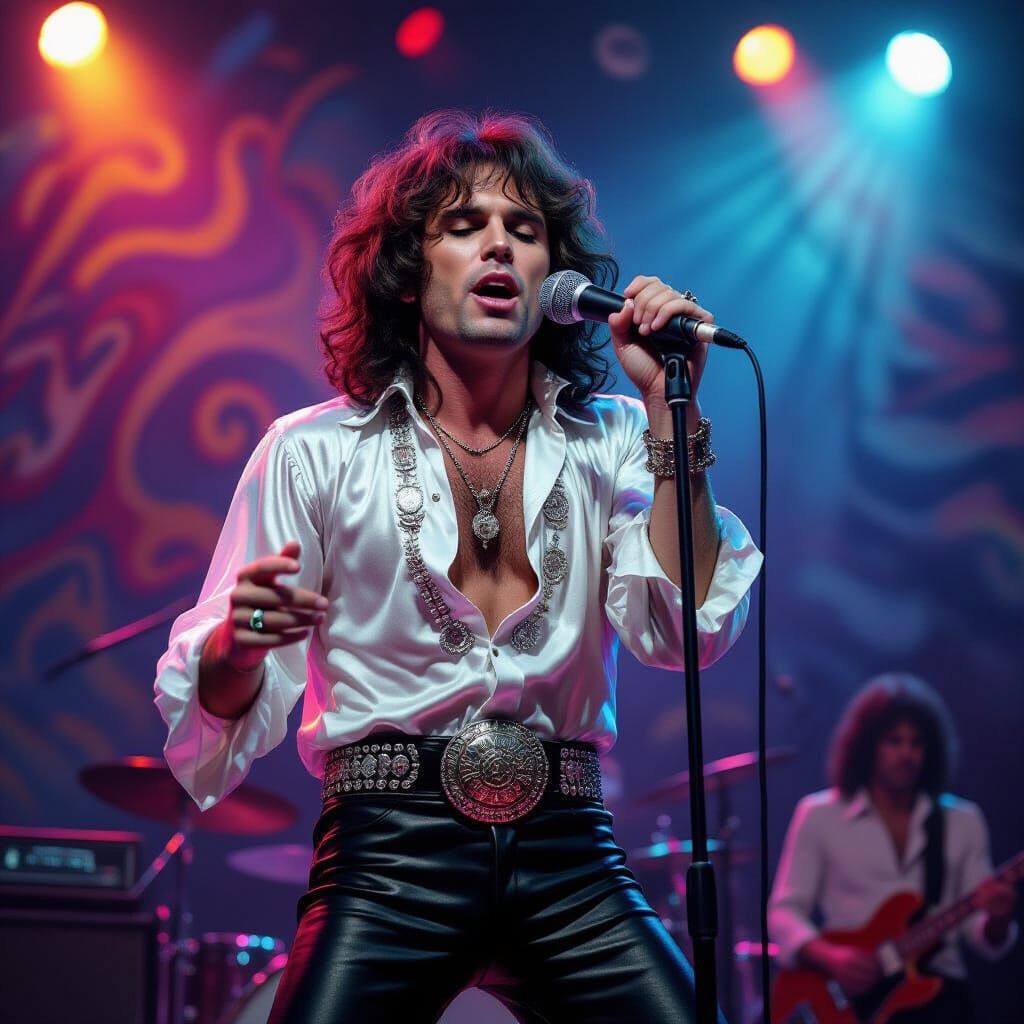 Jim Morrison Performing in Psychedelic Concert Style