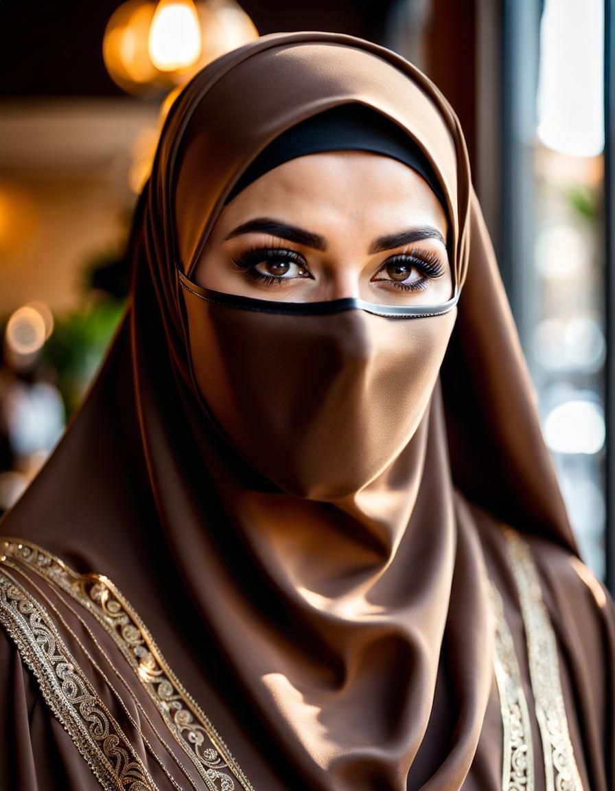 Detailed Portrait of a Beautiful Woman in Niqab