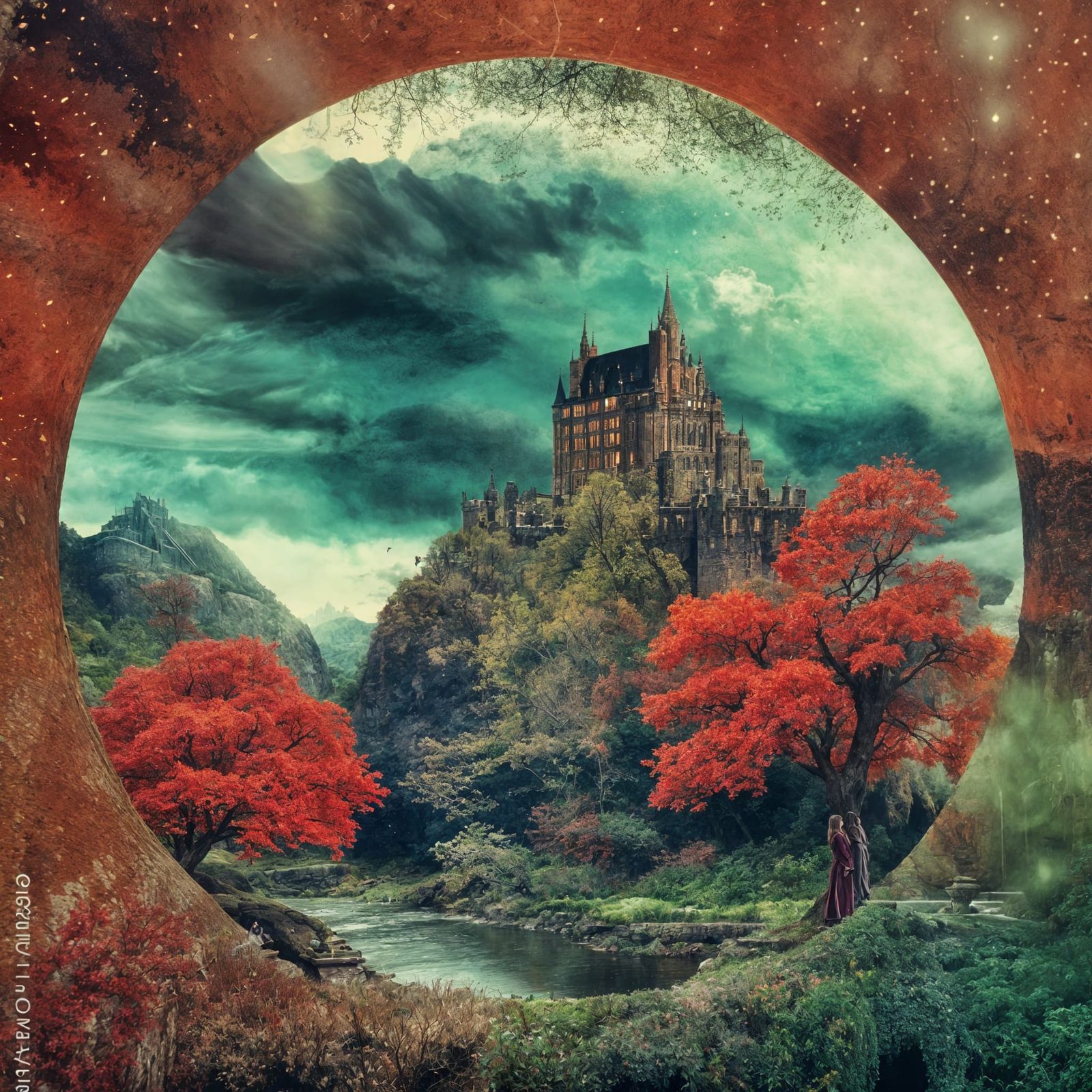 Ethereal Waif Flies Past Haunted Castle in Dark of Night