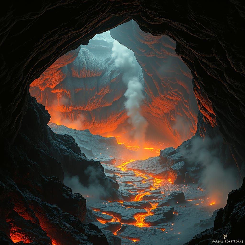 Volcanic Grotto: A Lava River Fantasy