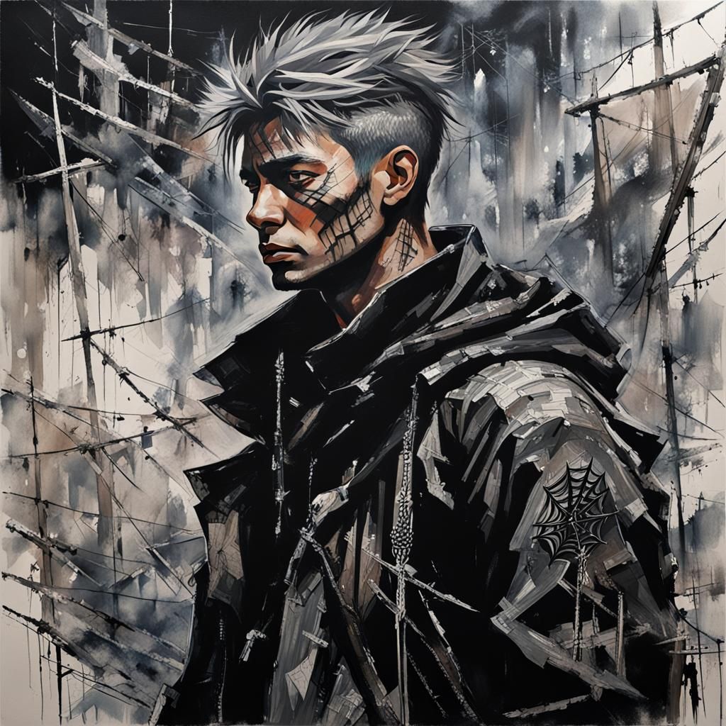 Dystopian Rebel with Silver Sails in Dark Oils