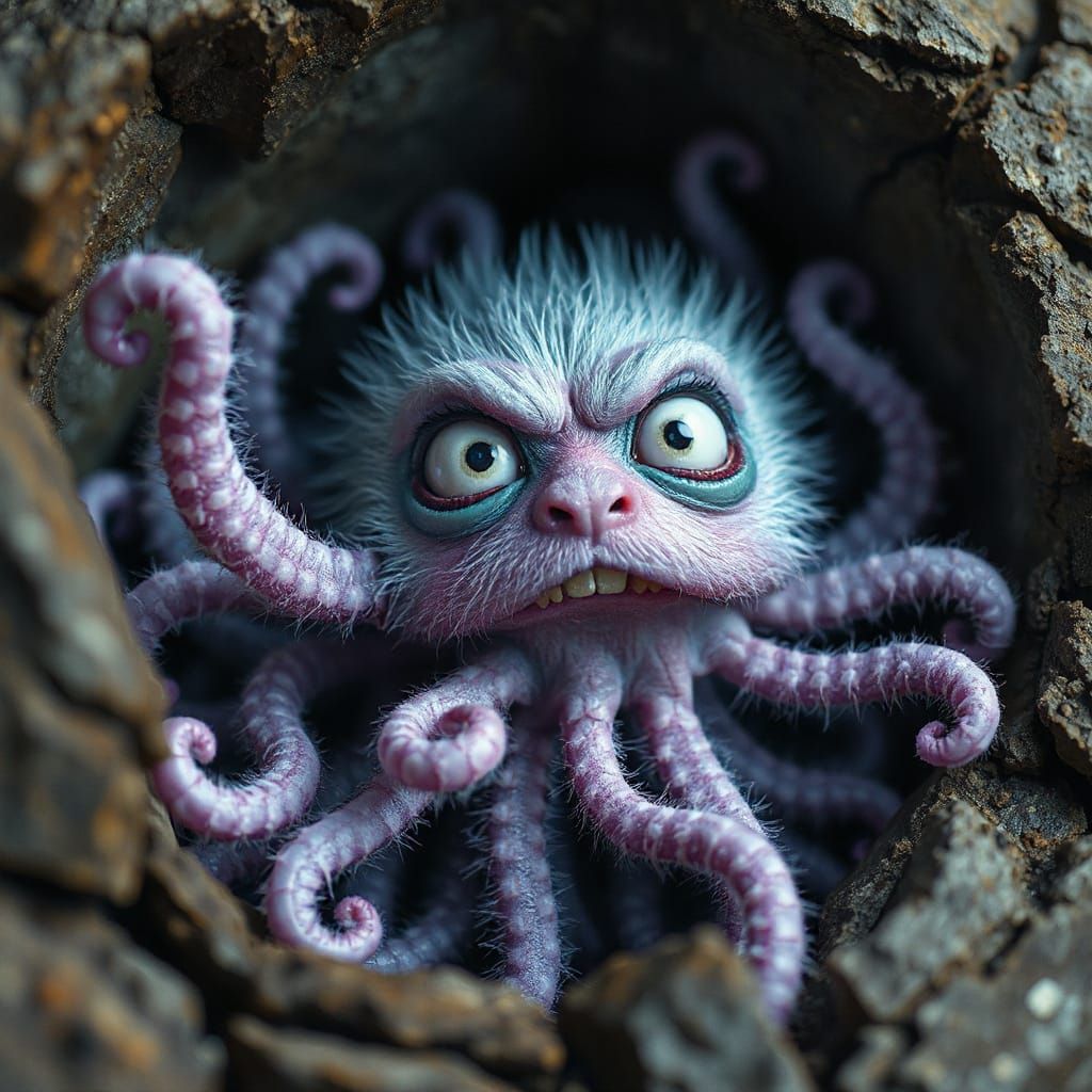 Creepy Cute Furry Creature with Tentacles