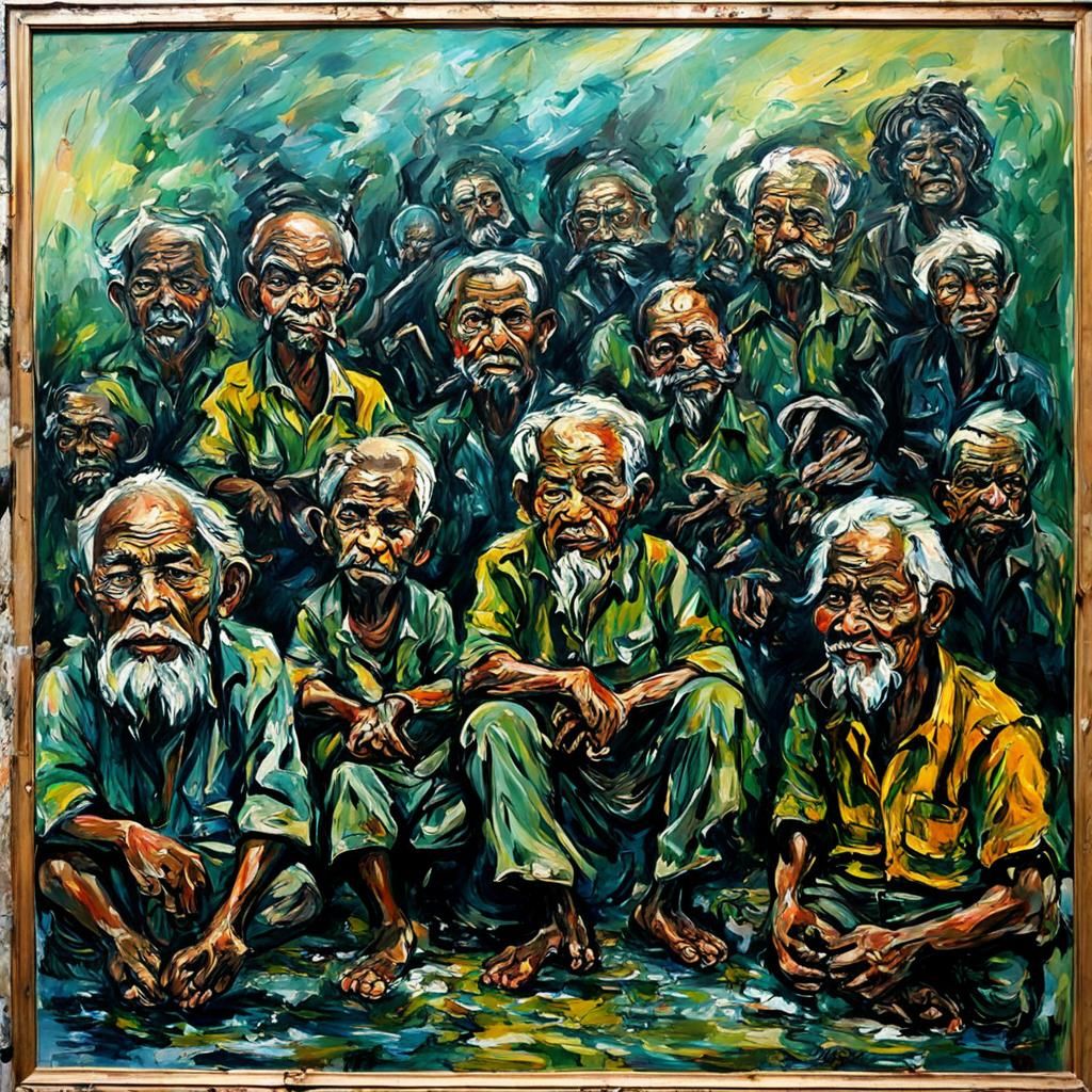 Nyi Roro Kidul Oil Painting in Affandi Style