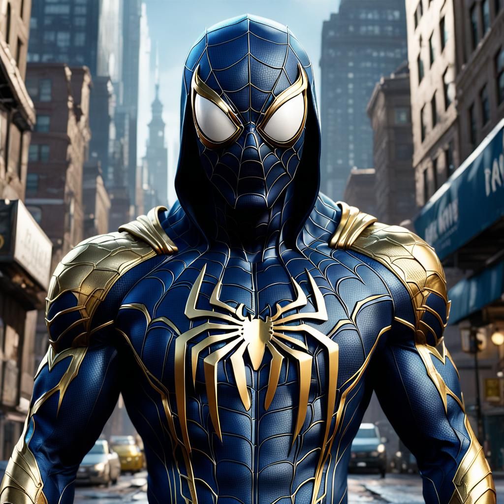 Spider-Man Venom in Hooded Suit, Detailed Art