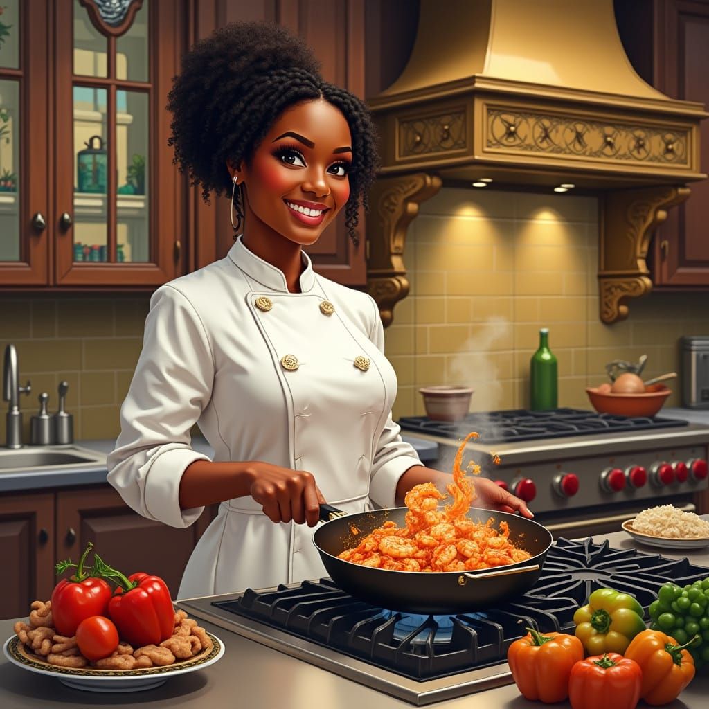 Tiana's New Orleans Kitchen in Vibrant Studio Setting
