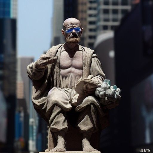 Renaissance Sculpture of Walter White in Times Square