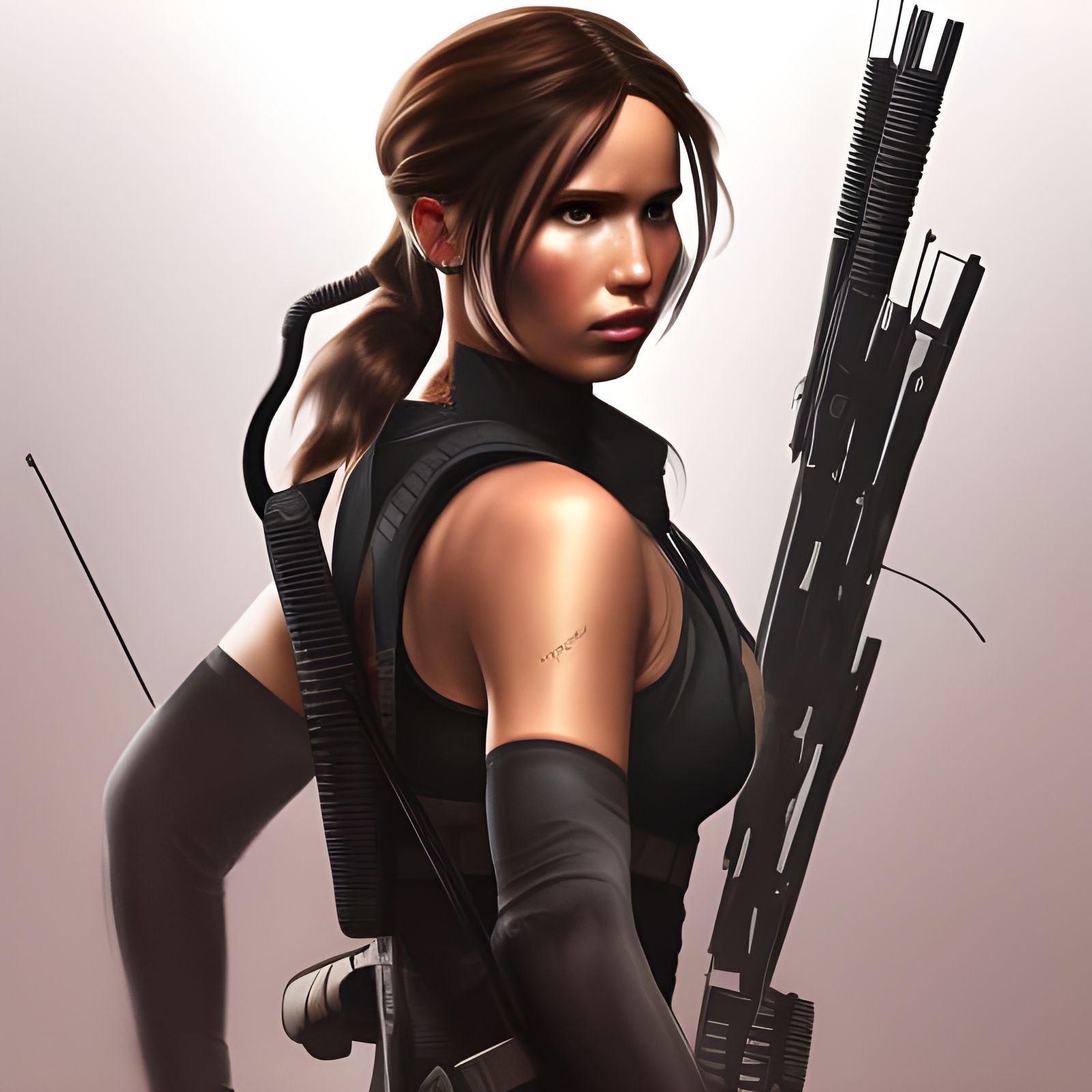 Lara Croft x Katniss Everdeen x Black Widow