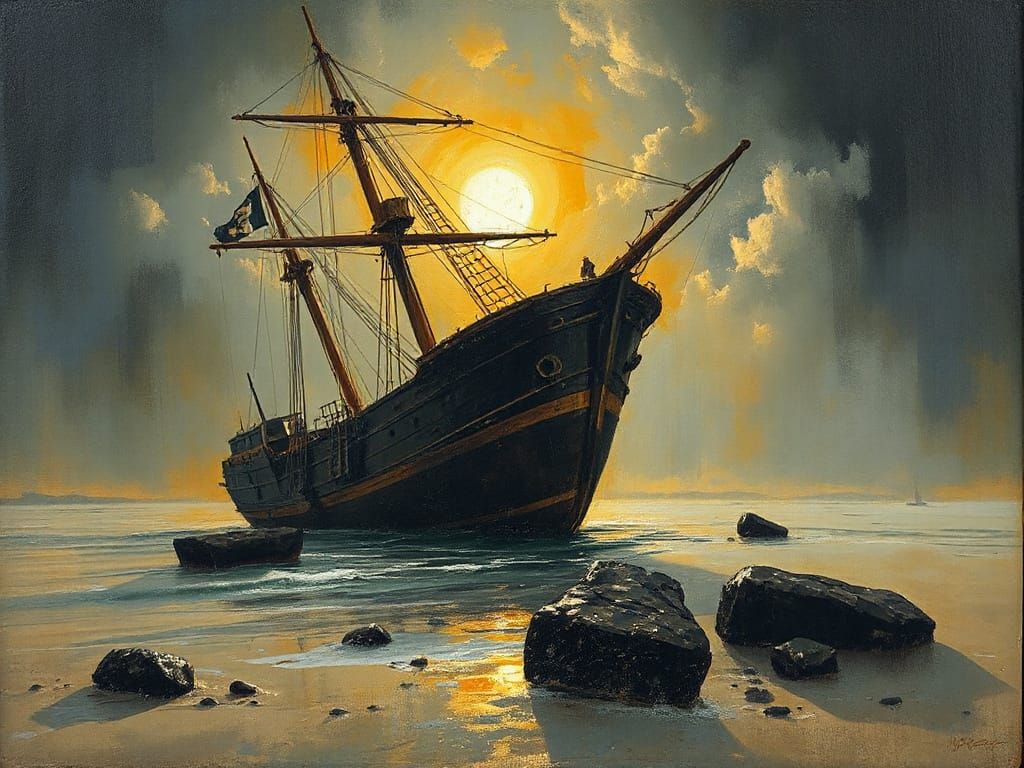 Abandoned Vessel in a Sea of Color