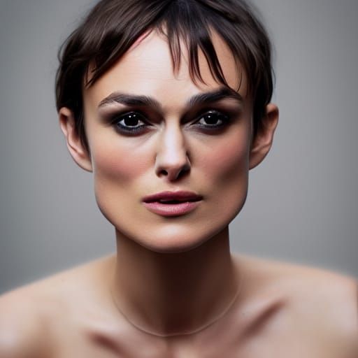 Keira Knightley Portrait with Pixie Cut