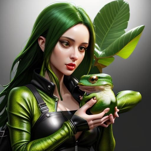 Avocado Salamander: Cute 3D Digital Art