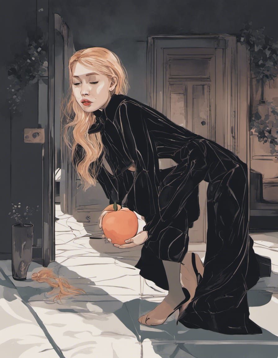 Ana Juan illustration woman with peach blonde hair