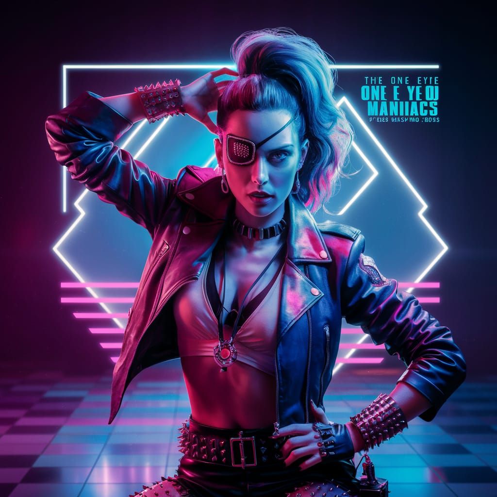 Punk Rock Album Cover in Vaporwave Style