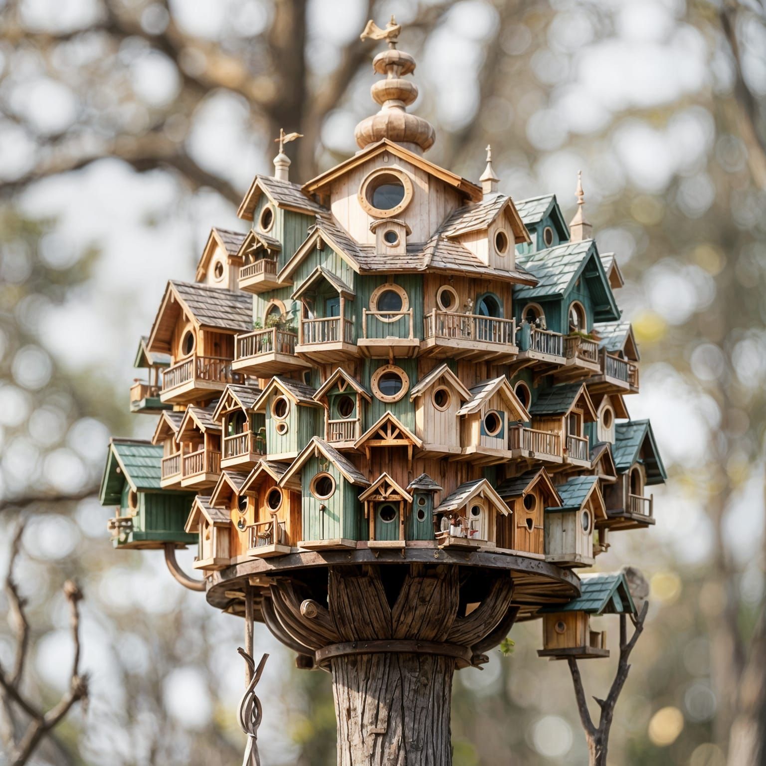 Unique Birdhouse Apartment Complex: Pastel Birdhouses