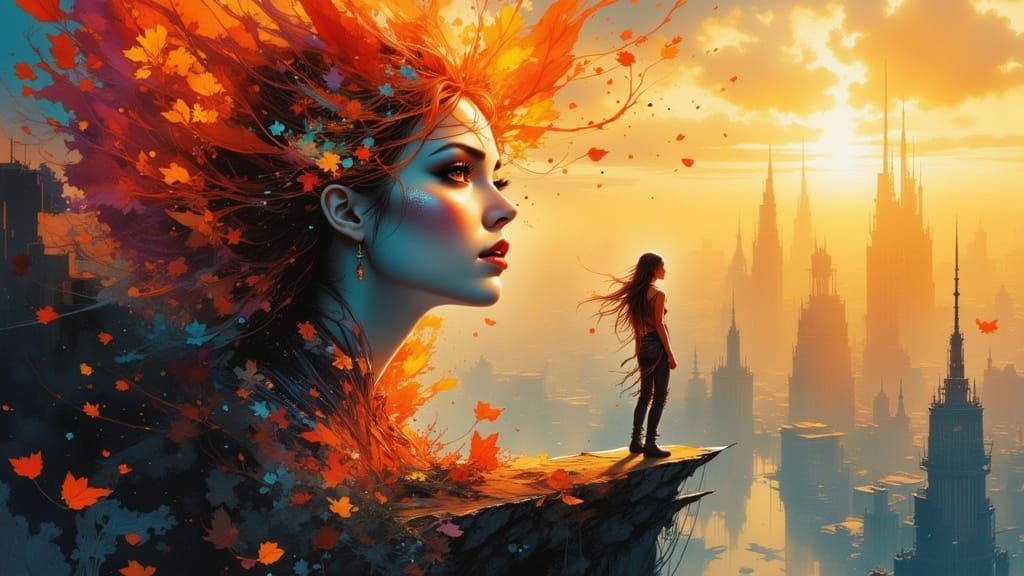 Futuristic Cityscape at Golden Hour