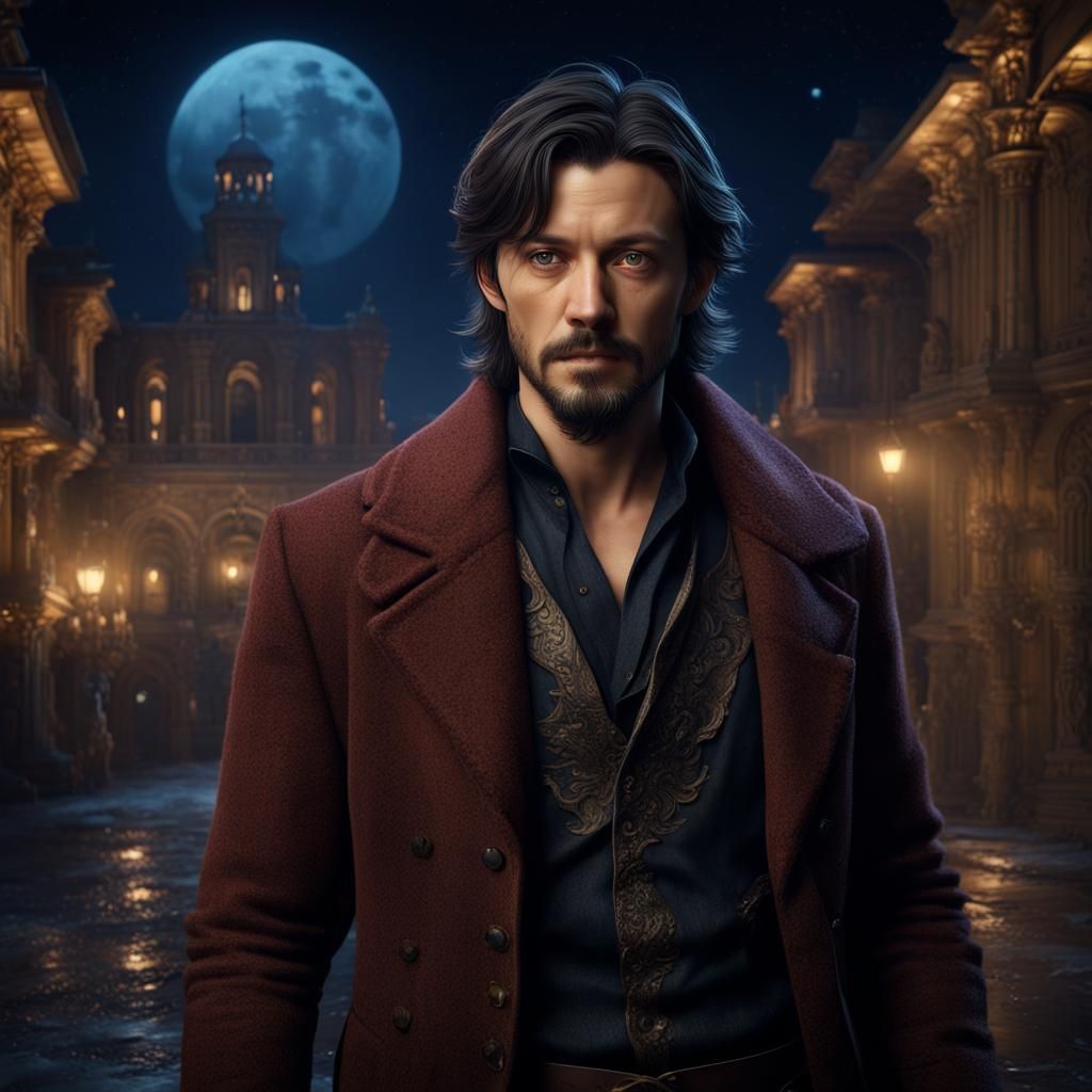 Diego Luna Portrait in Art Deco Style