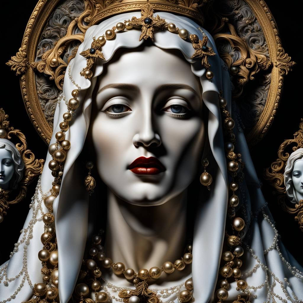Madonna of the Rosary in Surreal Baroque Style
