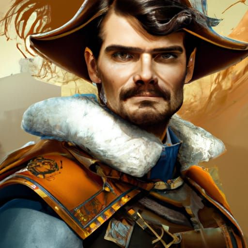 Civil War Vampire Portrait in Art Nouveau Style