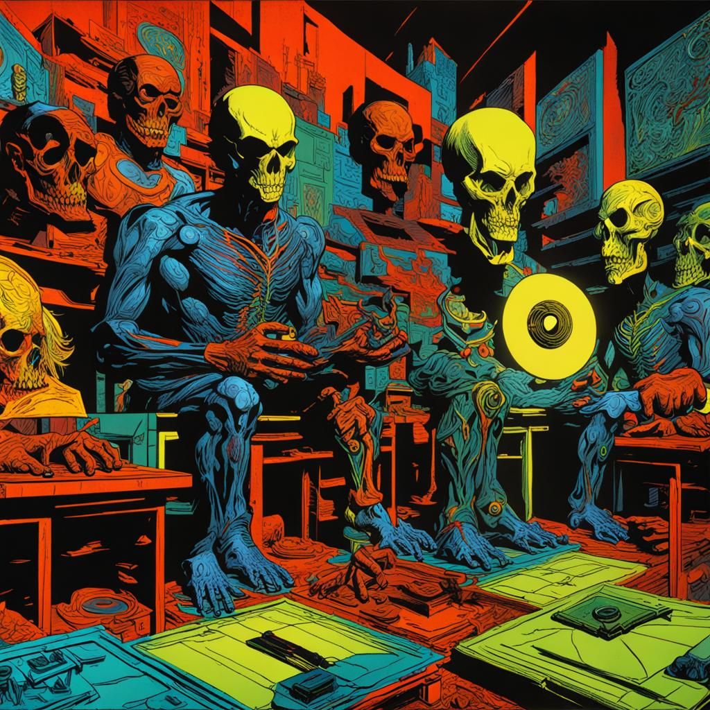 Dreamcore Comic Art in Precisionist Impasto Style