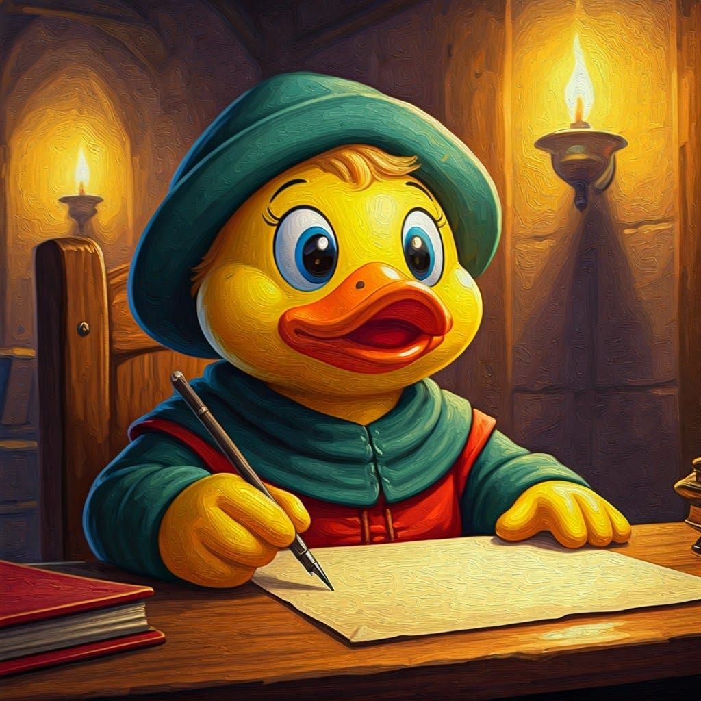 Medieval rubber duck scribe