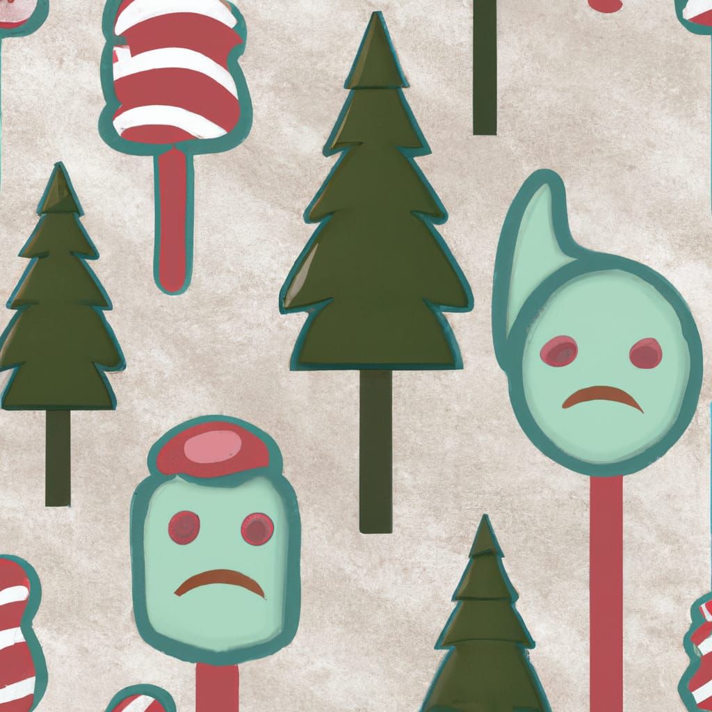 Cute Kawaii Christmas Wallpaper with Candy Canes