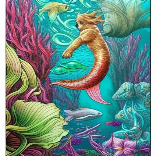 cute dog-mermaid