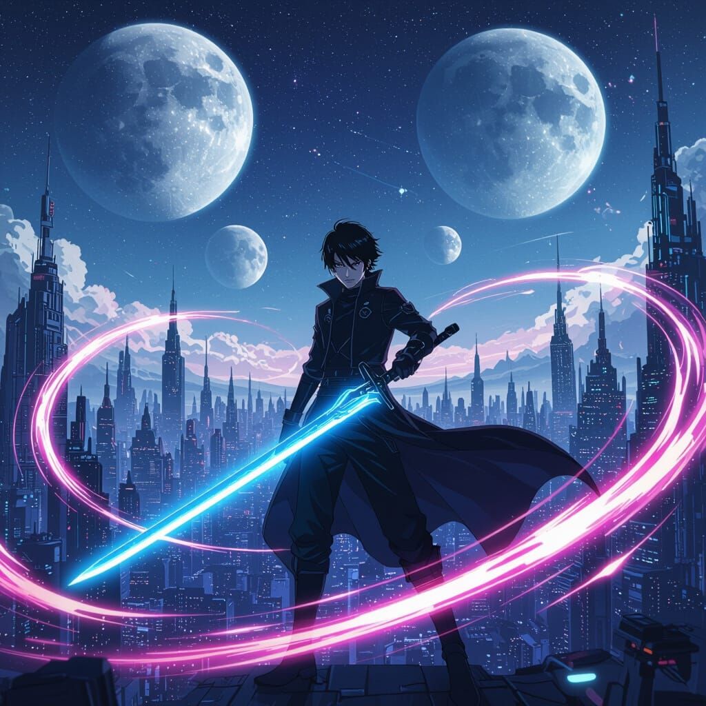 Futuristic City on Uranus: Anime Key Visual