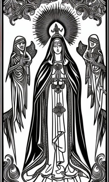 Coloring Book Page: Black Angel of Death