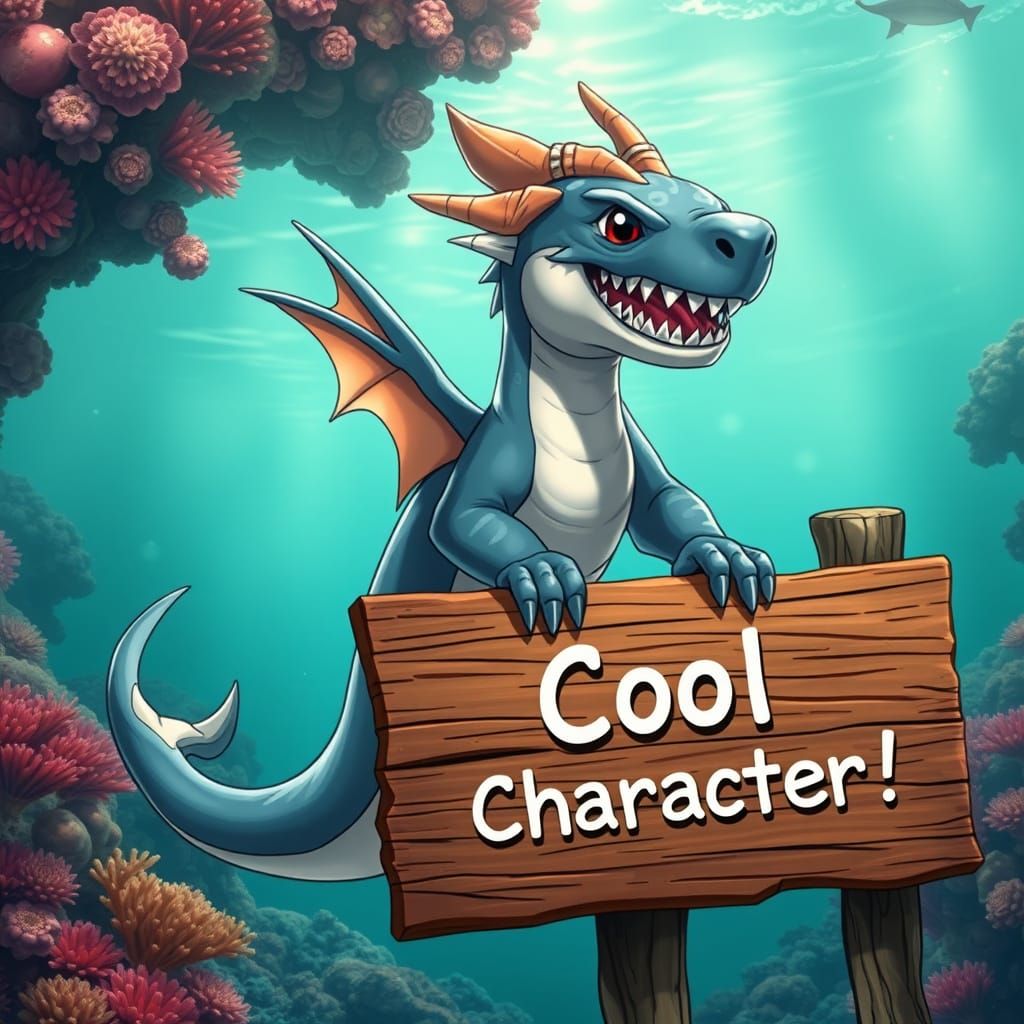 Hyper Realistic Anime Shark Dragon in Epic Fantasy Setting