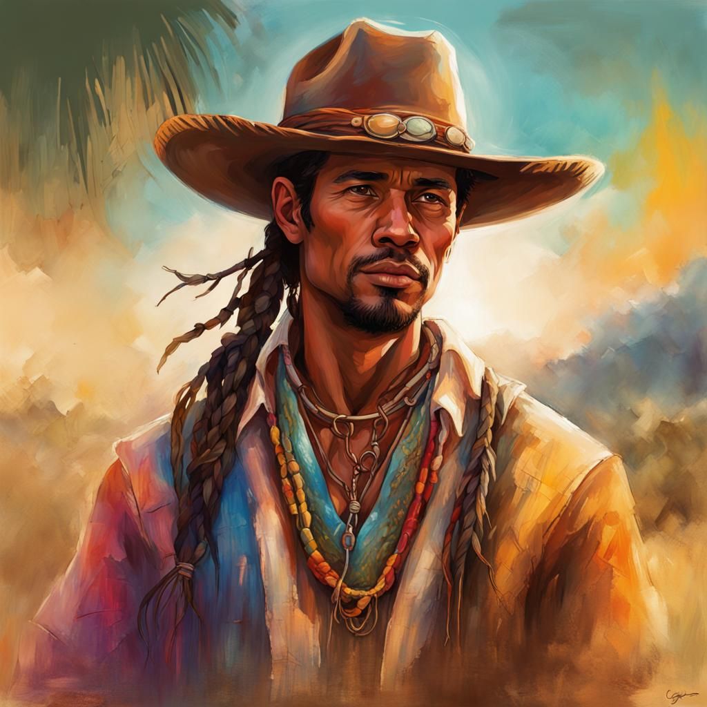 Brazilian Cowboy Portrait Emanating Spiritual Energy
