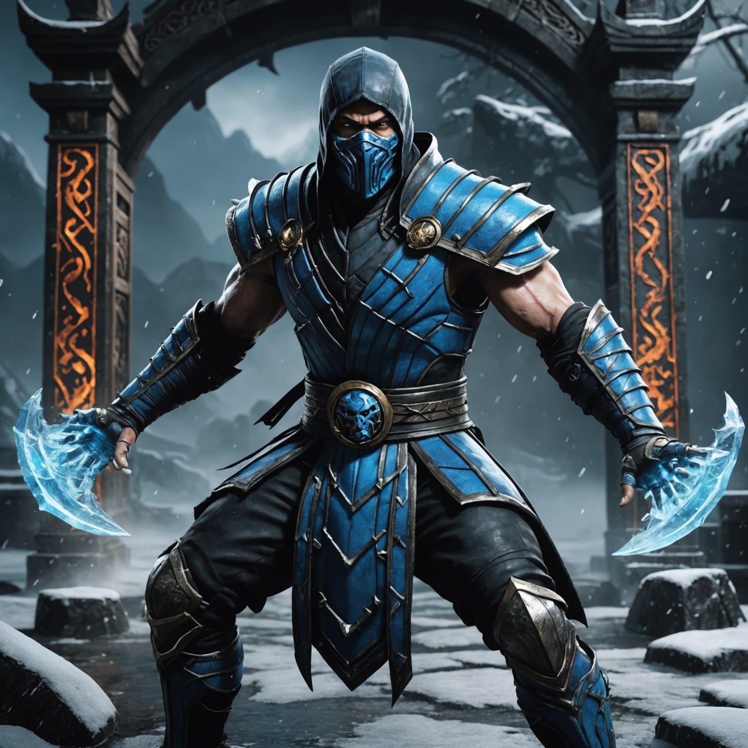 Sub Zero Mortal Kombat: Detailed Matte Painting